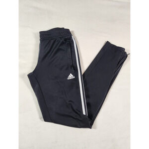 Sz Small Adidas Joggers Pants Black Athletic Ankle Zip ClimaCool Training